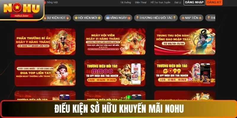 Điều kiện sở hữu khuyến mãi NOHU Điều kiện sở hữu khuyến mãi NOHU