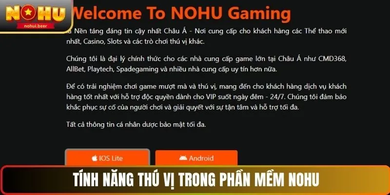 Tính năng thú vị trong phần mềm NOHU Tính năng thú vị trong phần mềm NOHU
